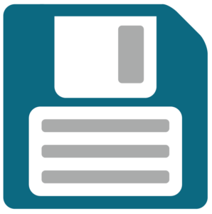 Icône de disquette informatique rétro.