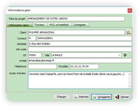 Formulaire d'informations client d'un projet jardin